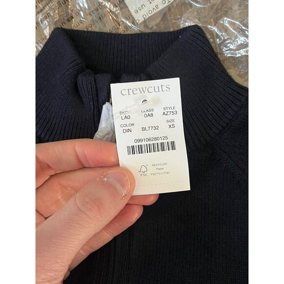 NWT Crewcuts Boys' Cotton Cashmere 1/2 Zip Sweater AZ753 Size XS 4-5 $65 - Picture 4 of 8